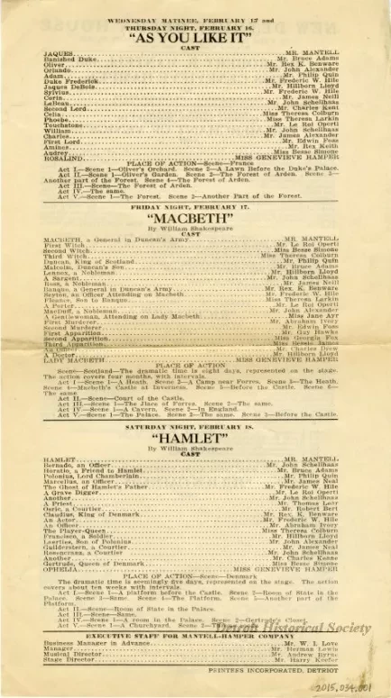 Program, Theater