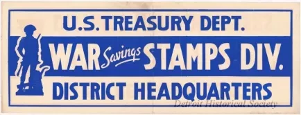 Poster - U.S. Treasury Dept., 
War Savings Stamps Div., 
District Headquarters