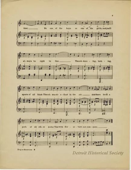 Music, Sheet - Let's All Take A Trip Out To Riverview