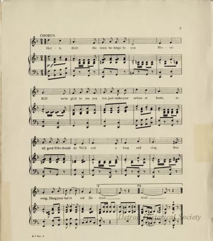 Music, Sheet - Hang Your Hat in Detroit