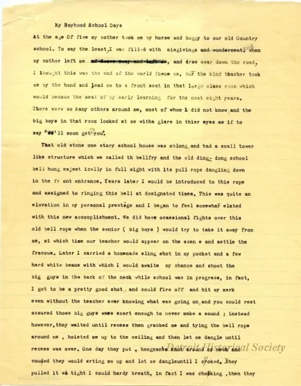 Report - My Boyhood School Days