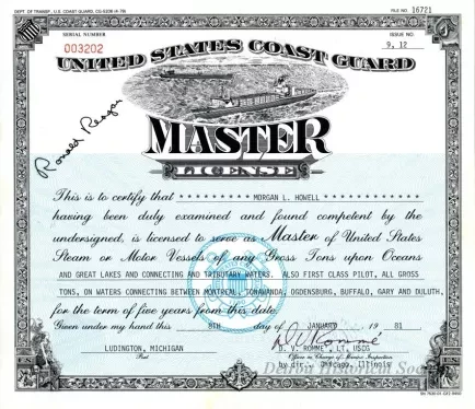 License, Occupational - United States Coast Guard Master License
