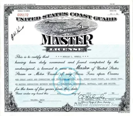 License, Occupational - United States Coast Guard Master License