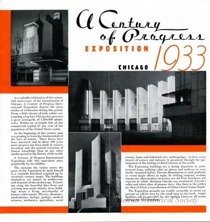 Brochure - A Century of Progress Expostion, Chicago, 1933