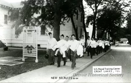 Postcard - New Recruits - U.S. Naval Training Center, Great Lakes, Illinois