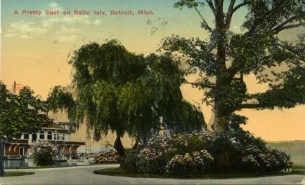 Postcard - A Pretty Spot on Belle Isle, Detroit, Mich.
