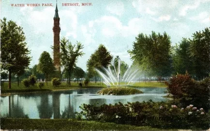 Postcard - Water Works Park, Detroit, Mich.