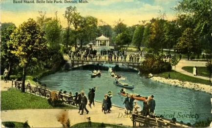 Postcard - Band Stand, Belle Isle Park, Detroit, Mich.