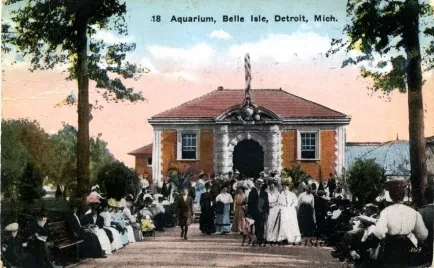 Postcard - 18 Aquarium, Belle Isle, Detroit, Mich.