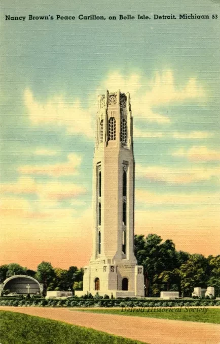 Postcard - Nancy Brown's Peace Carillon, Belle Isle, Detroit, Mich.