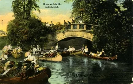 Postcard - Bridge at Belle Isle, Detroit, Mich.