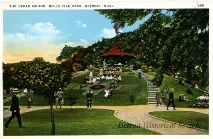 Postcard - The Cedar Mound, Belle Isle Park, Detroit, Mich.