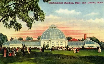 Postcard - Horticultural Building, Belle Isle, Detroit, Mich.