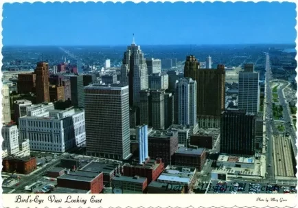 Postcard - Bird's-Eye View Looking East