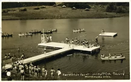 Postcard - The Water Front - Detroit Girl Scouts
Metamora, Mich.