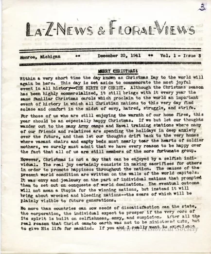 Newsletter - La-Z-News & Floral Views