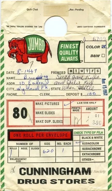 Envelope, Shipping - Cunningham Drug Stores