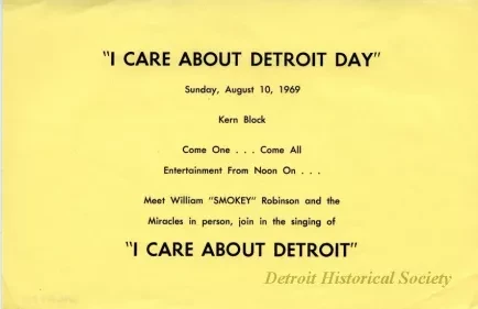 Handbill - I Care About Detroit Day