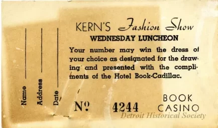 Ticket, Admission - Kern's Fashion Show