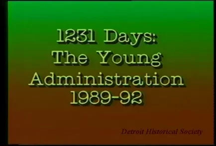 U-Matic - 1,231 Days, The Young Administration, Master Copy, 5/15/92, Do Not Erase