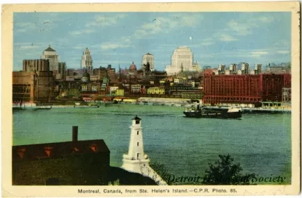 Postcard - Montreal, Canada, from Ste. Helen's Island. --C.P.R. Photo. 85.