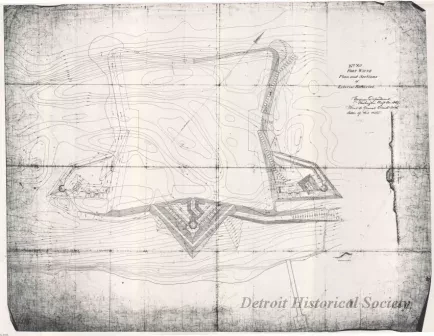 Drawing, Technical - No. XII, 
Fort Wayne, 
Plan and Section of Exterior Batteries