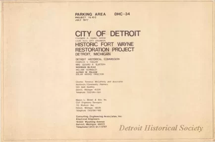 Blueprint - Parking Area DHS-34,
Historic Fort Wayne Restoration Project, Detroit, Michigan