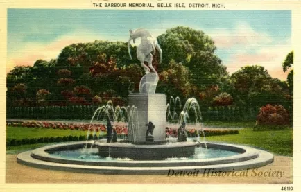 Postcard - The Barbour Memorial, Belle Isle, Detroit, Mich.