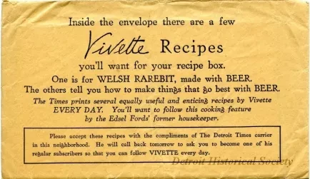 Envelope - Vivette Recipes