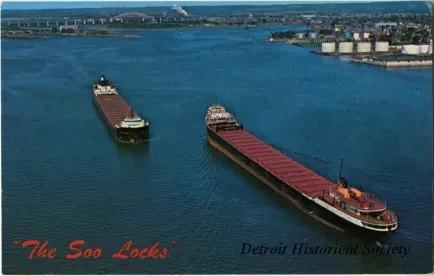 Postcard - The Soo Locks Sault Ste. Marie, Mich.