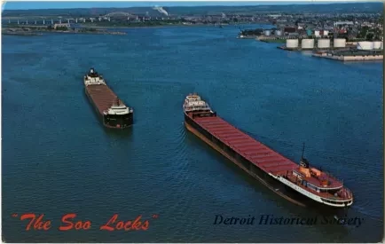 Postcard - The Soo Locks Sault Ste. Marie, Mich.