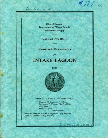 Contract - Contract No. RC-9, 
Contract Documents for Intake Lagoon, 1929