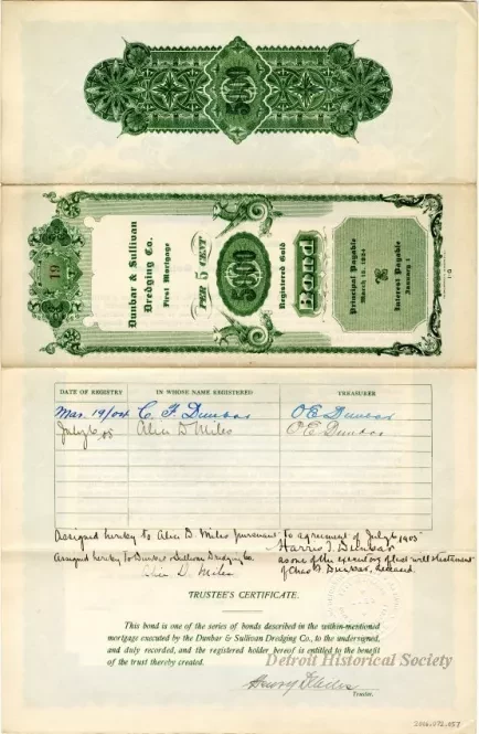 Bond - Dunbar & Sullivan Dredging Co. 
First Mortgage Registered Gold Bond