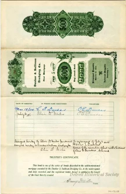 Bond - Dunbar & Sullivan Dredging Co. 
First Mortgage Registered Gold Bond