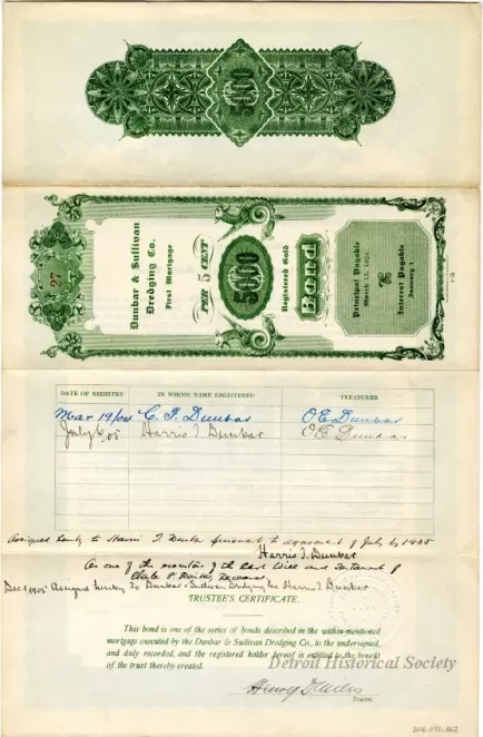 Bond - Dunbar & Sullivan Dredging Co. 
First Mortgage Registered Gold Bond