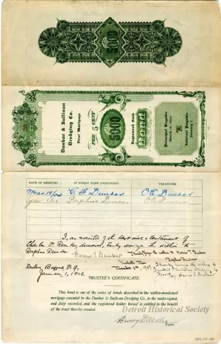 Bond - Dunbar & Sullivan Dredging Co. 
First Mortgage Registered Gold Bond
