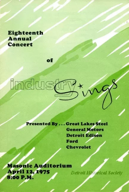 Program - Eighteenth Annual Concert of Industry Sings