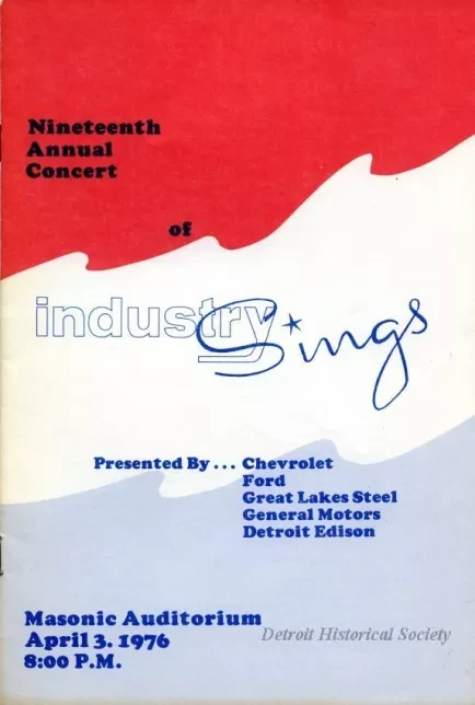 Program - Nineteenth Annual Concert of Industry Sings