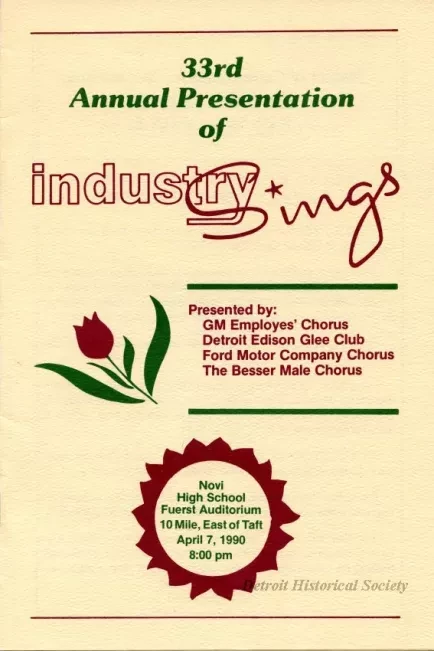 Program - 33rd Annual Presentation of Industry Sings