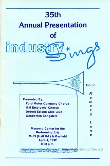 Program - 34th Annual Presentation of Industry Sings
