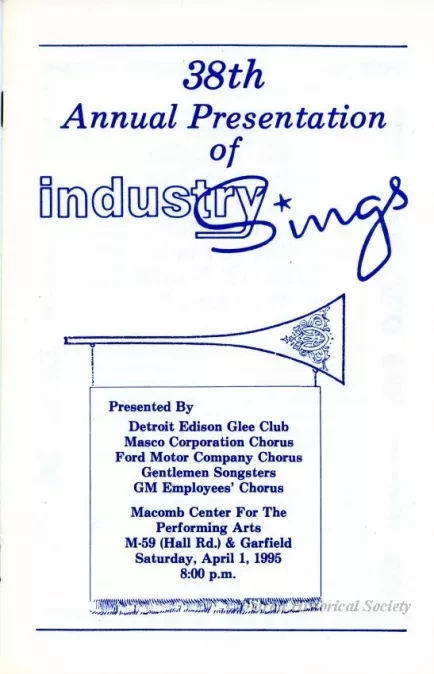 Program - 38th Annual Presentation of Industry Sings