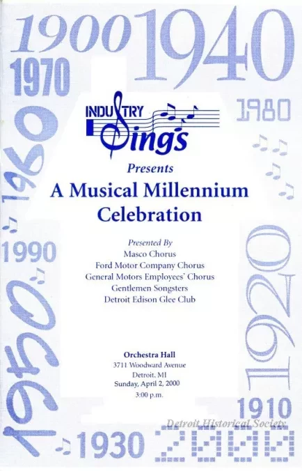 Program - Industry Sings Presents A Musical Millennium Celebration