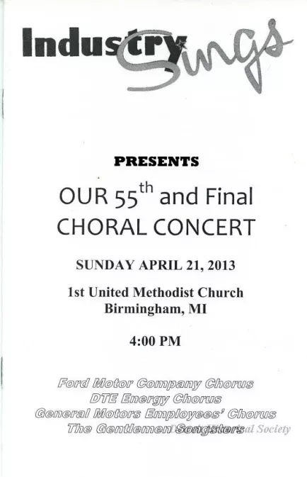 Program - Industry Sings