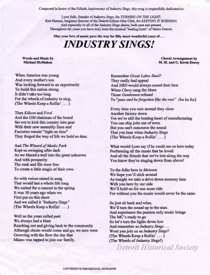 Flyer - Industry Sings