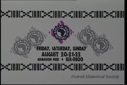 U-Matic - African World Festival - PSA
30 secs
1:50 (in to tape)