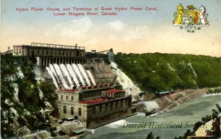 Postcard - Hydro Power House and Terminus of Great Hydro Power Canal, 
Lower Niagara River, Canada