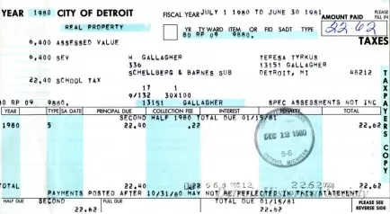 Bill, Tax - City of Detroit Taxes