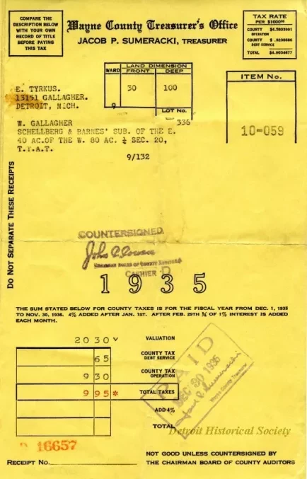 Bill, Tax - Wayne County Treasurer's Office