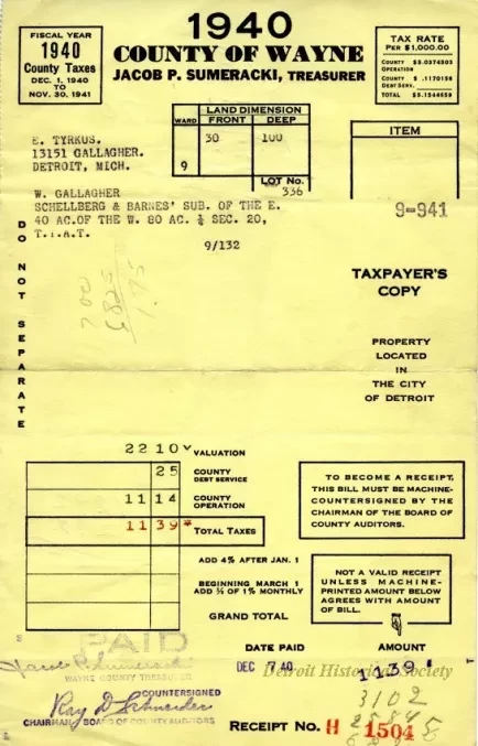 Bill, Tax - County of Wayne
