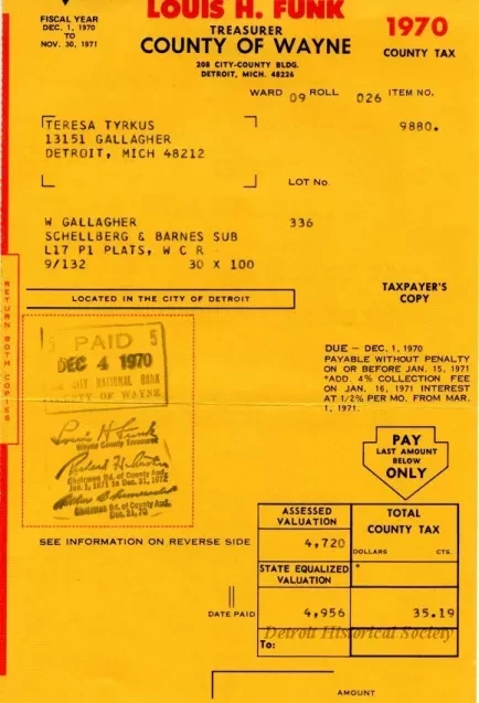 Bill, Tax - County of Wayne